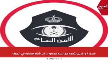 ضبط 4 وافدين بتهمة ممارسة الدعارة داخل شقة سكنية في الجوف